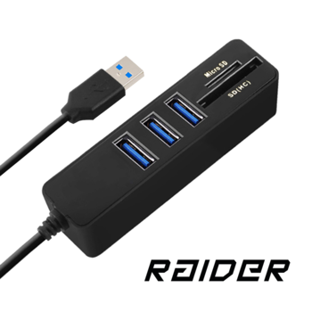 RAIDER 2in1 USB 3.0 hub en Cardreader